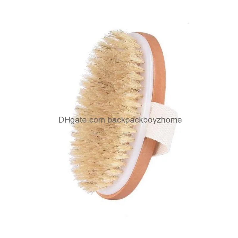 dhl bath brush dry skin body soft natural bristle spa the brush wooden bath shower bristle brush spa body brushs without handle