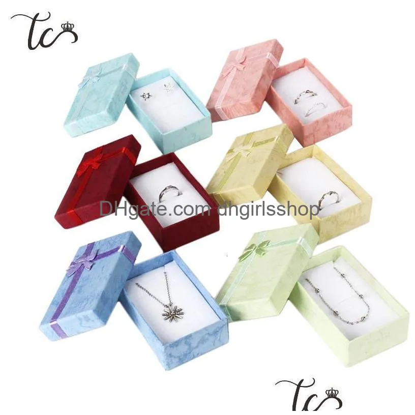 jewelry boxes paper trinket box ring box necklace organizer earring storage box necklace box small accessories container 24pcs/lot