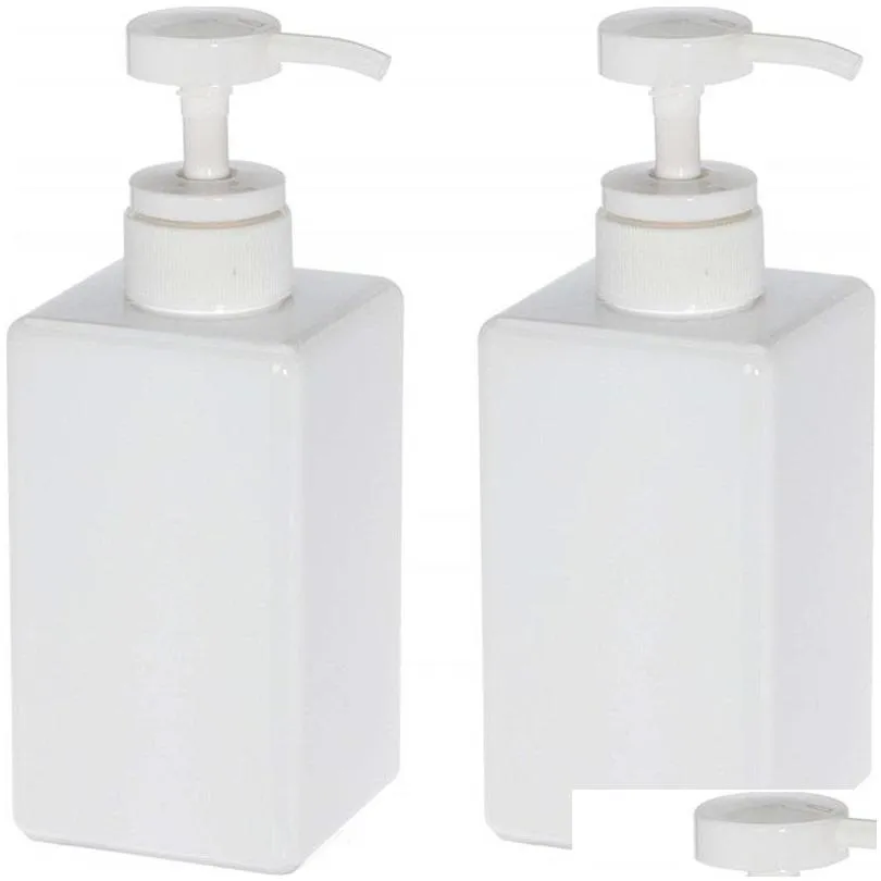 wholesale 450ml refillable empty plastic soap dispenser bottle pump bottles for cosmetic shampoos bath shower liquid lotion