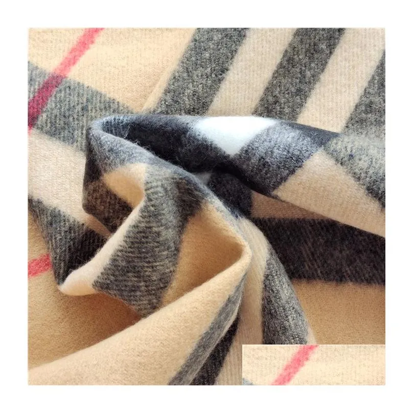 winter 100% cashmere designer scarf high-end soft thick fashion mens and womens luxury scarves unisex classic check big plaid shawls imitation 11