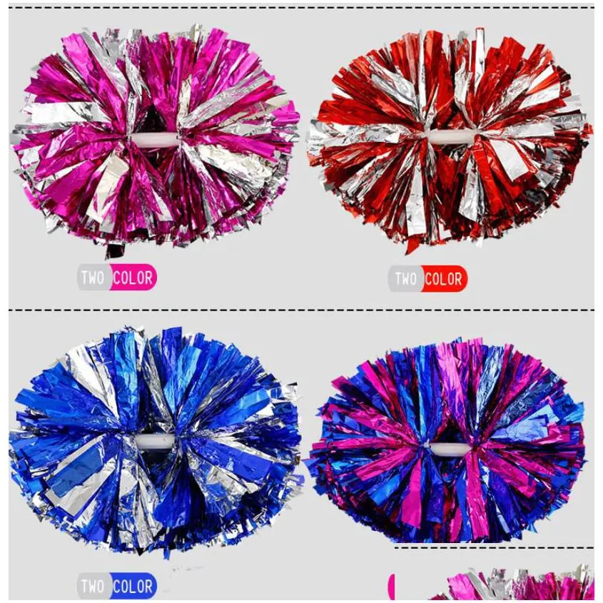 cheerleading flower ball party carnival cheering pom poms plastic handle cheerleading flower dance hand ball sports event supplies 20
