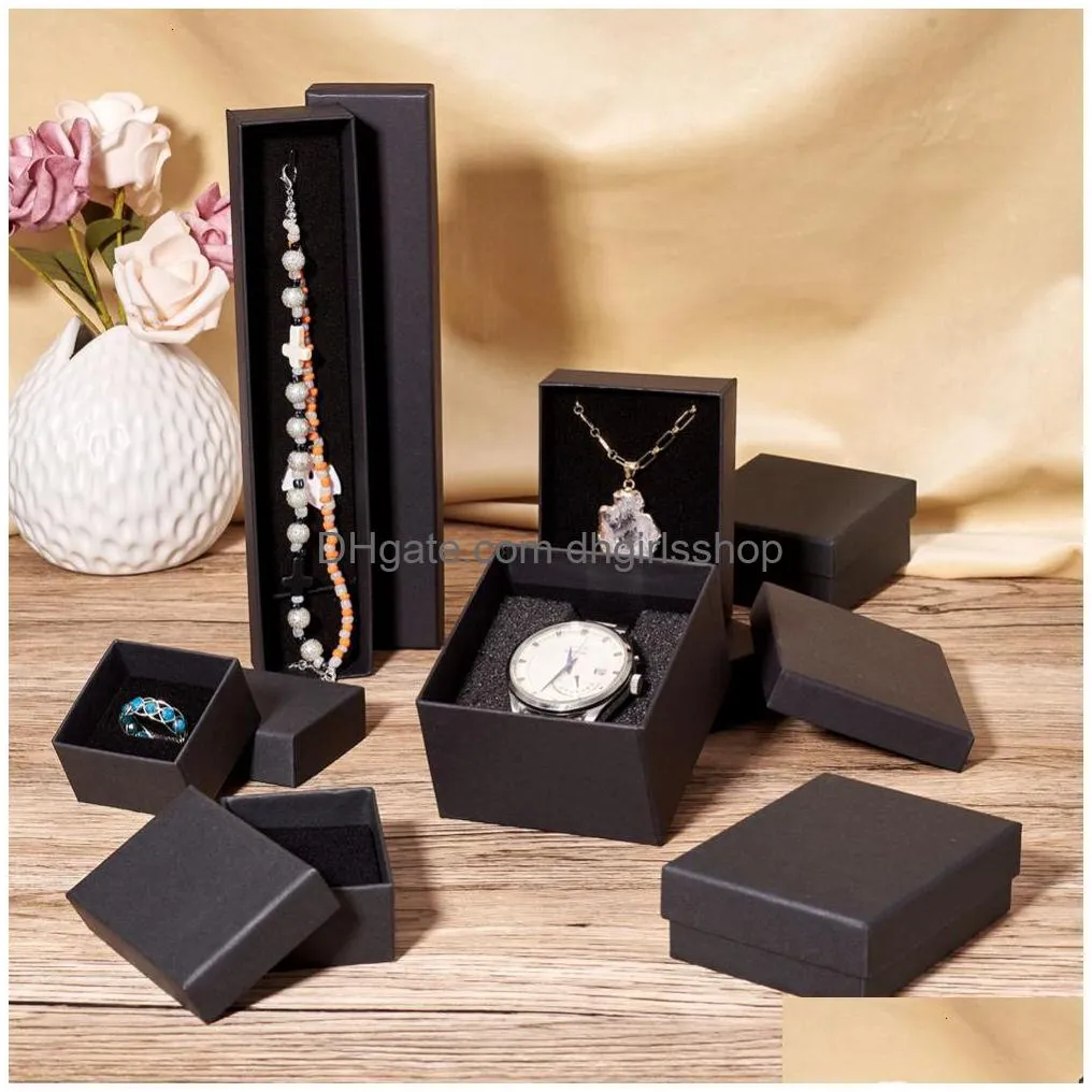 jewelry boxes 12pcs cardboard jewelry set gift box ring necklace bracelets earring gift packaging boxes with sponge inside rectangle