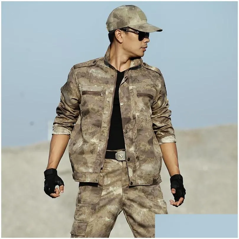 mens tracksuits sets snow camouflage military uniform tactical suit men hunting clothing working clothes cs wear