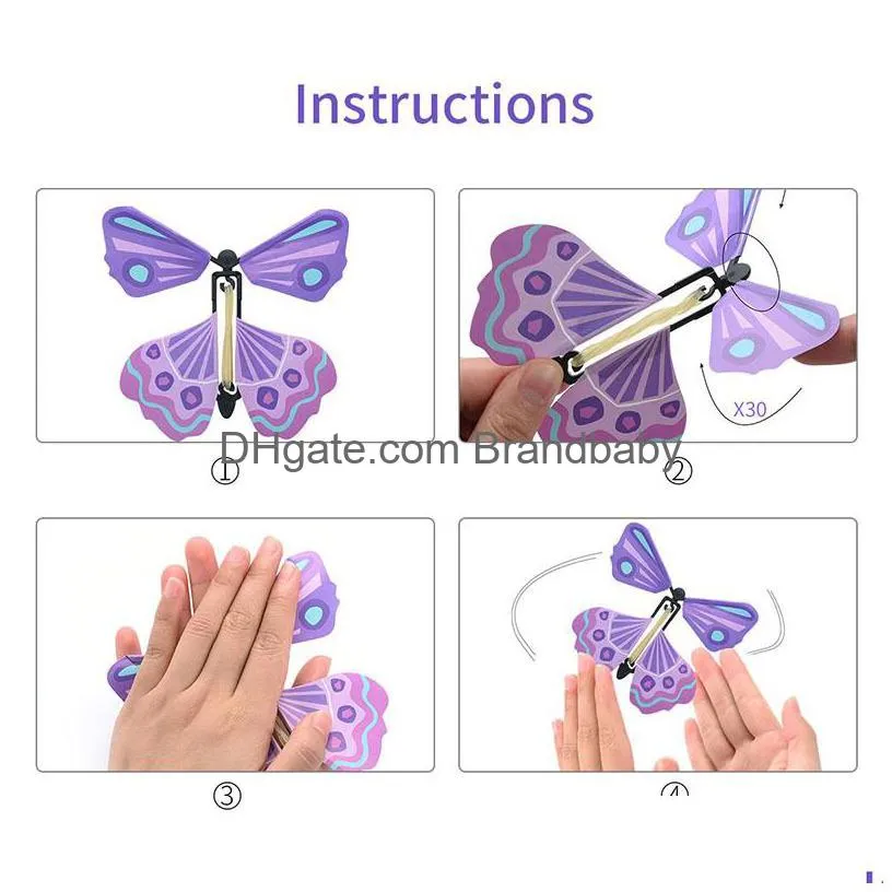 hot sale 3d butterfly kids toys fly butterfly childrens toys magic a4284