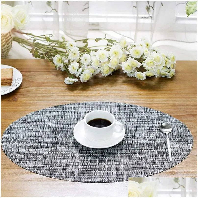 place mat round placemats kitchen table placemat heat insulation stain-resistant washable pvc table mats