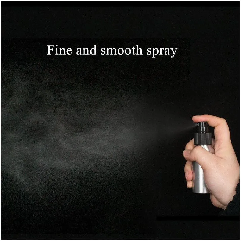 wholesale 30ml 50ml 100ml 250ml aluminum empty atomizer refillable perfume travel spray bottle with whiter/black spray cap