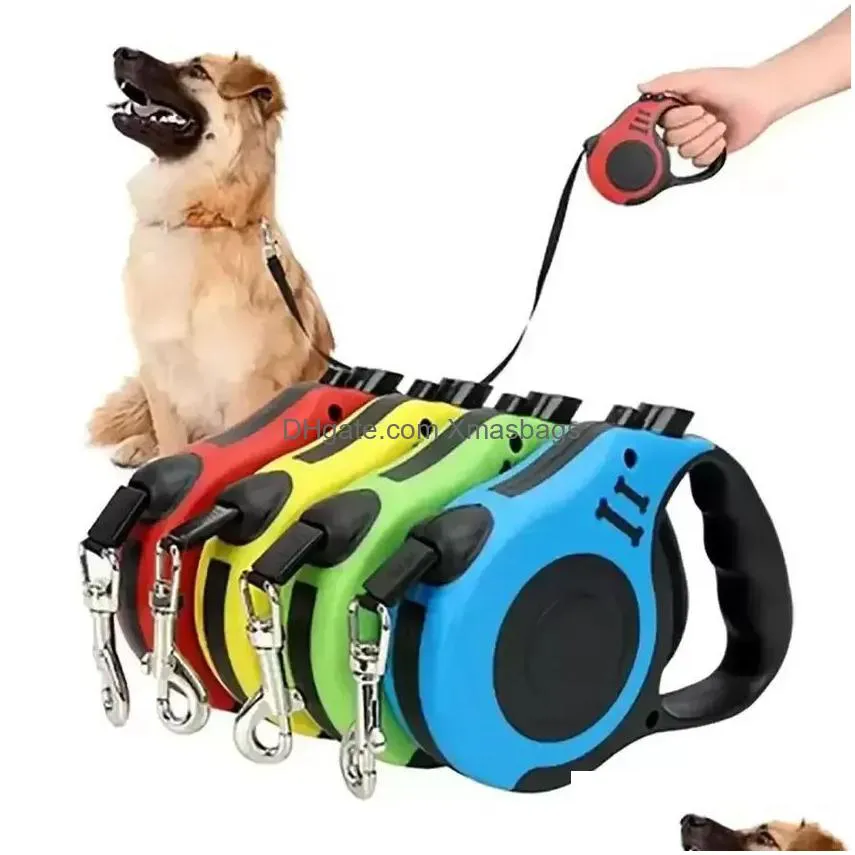 stock retractable dog leashes automatic nylon puppy cat traction rope belt pets walking leashes for small medium dogs fy5415