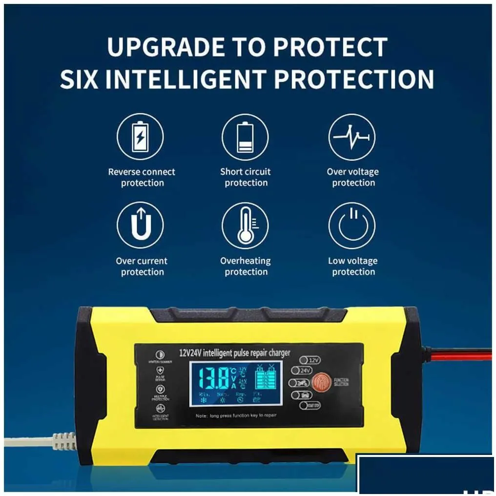 car  motorcycle suv pse repair battery intelligent 12v 10a charge tool lcd display gel wet lead acid drop delivery mobiles mo