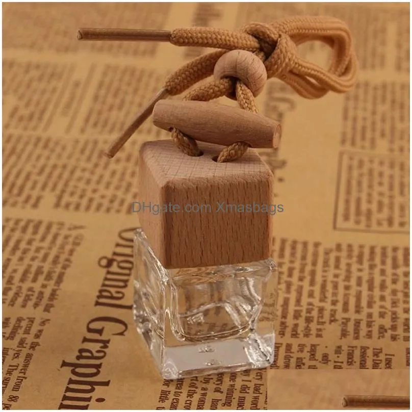 car hanging glass bottle empty perfume aromatherapy refillable diffuser air fresher fragrance pendant ornament