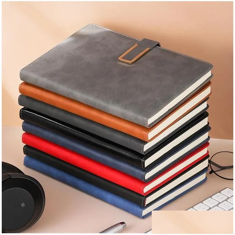 wholesale journal notebook a5 b5 pu leather cover notepads with magnetic closure college ruled notebooks for school
