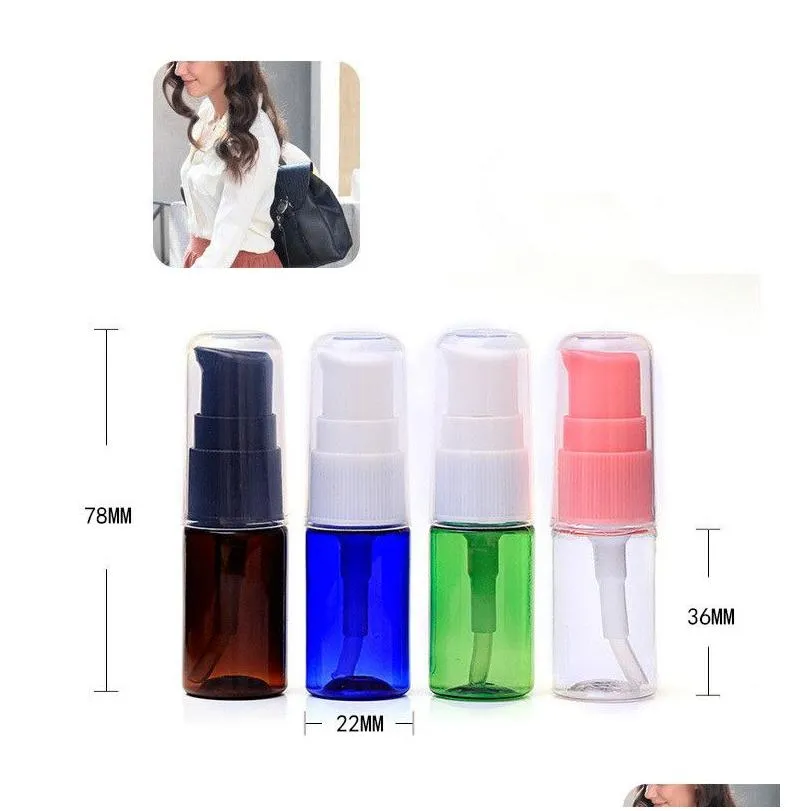 wholesale 10ml portable refillable plastic bottle make up empty lotion pump bottles cosmetic sample container for travel