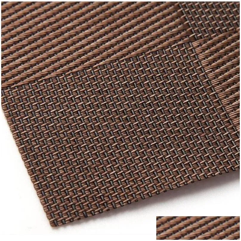 placemats washable pvc dining table mats heat resistant woven vinyl place mats for kitchen table 7 colors