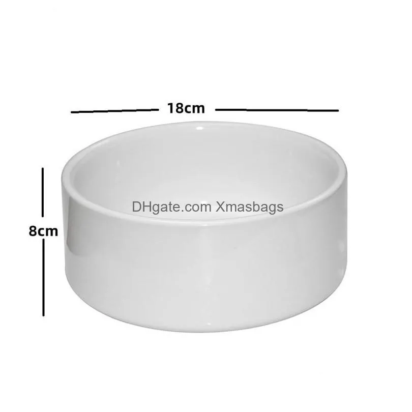 sublimation blanks dog bowl ceramic dog food bowl pets feeder and water bowl for small medium dogs diy 0513