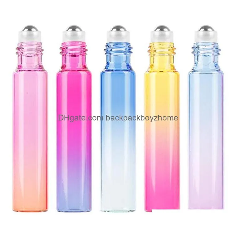 storage bottles & jars 2/5pcs 10ml roller ball bottle essential glass oil travel empty refillable liquid containers skin care tools