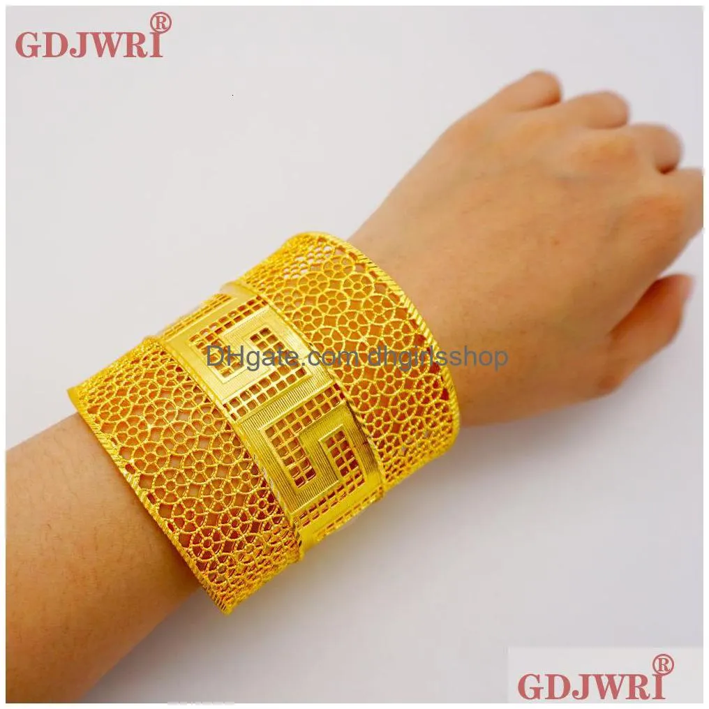 bangle wide bracelet gold color bangles for women accessories bride bracelets indian ethiopian france african dubai jewelry gifts