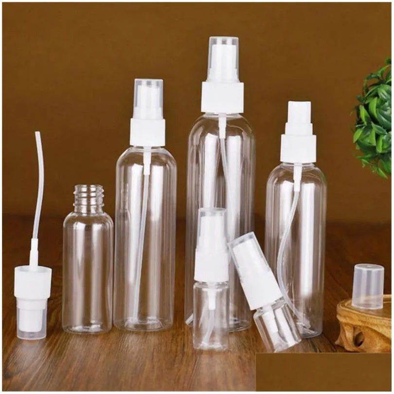 wholesale 10ml 20ml 30ml 50ml 60ml 80ml 100ml travel transparent perfume empty spray refillable bottle reusable plastic bottles