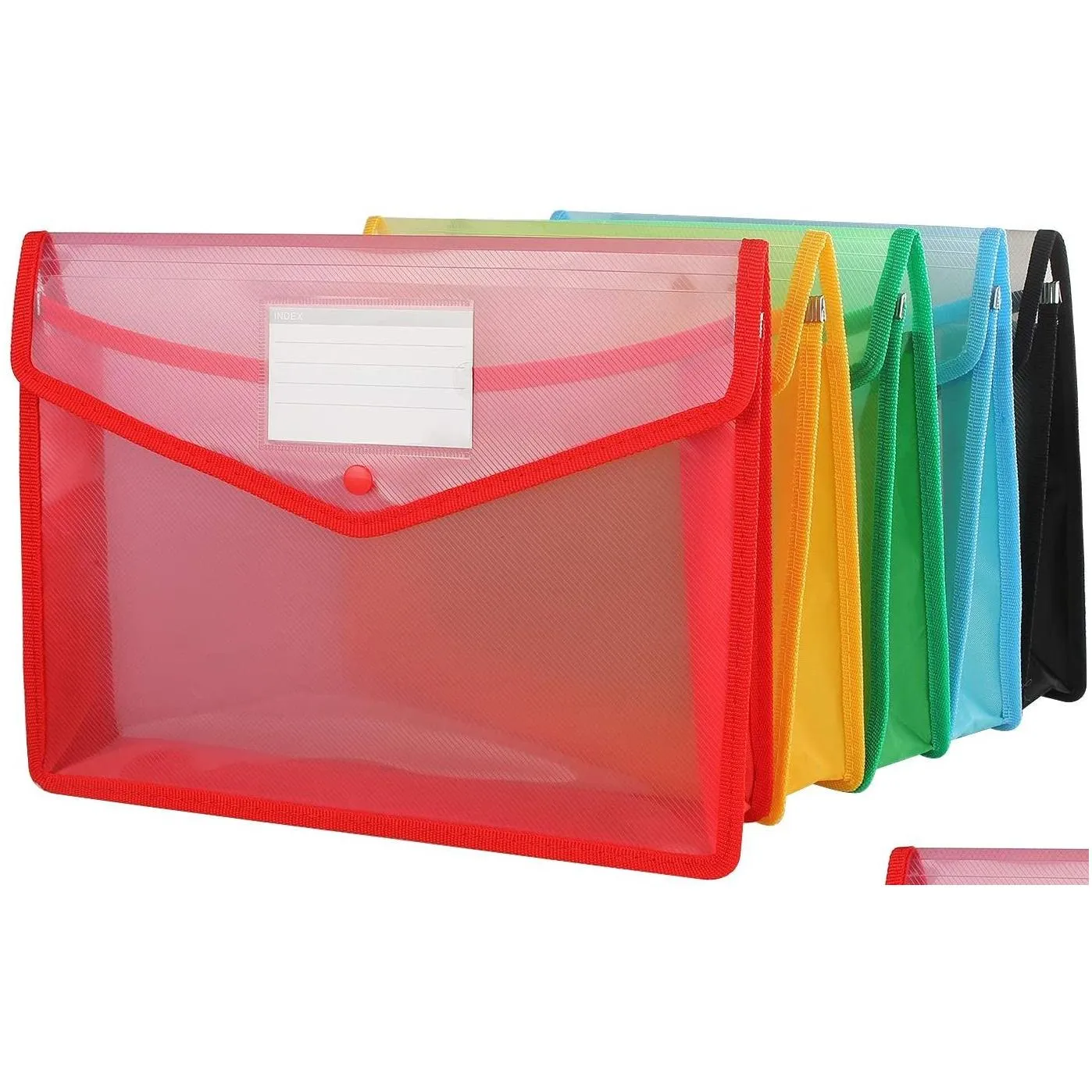 wholesale a4 plastic wallet file folder envelope waterproof poly envelope plastics files wallets document folders with button closure for