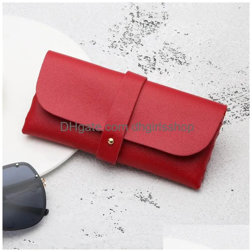 portable pu leather sun glasses bag fashion women sunglasses case pvc hand made box 5 colors wholesale