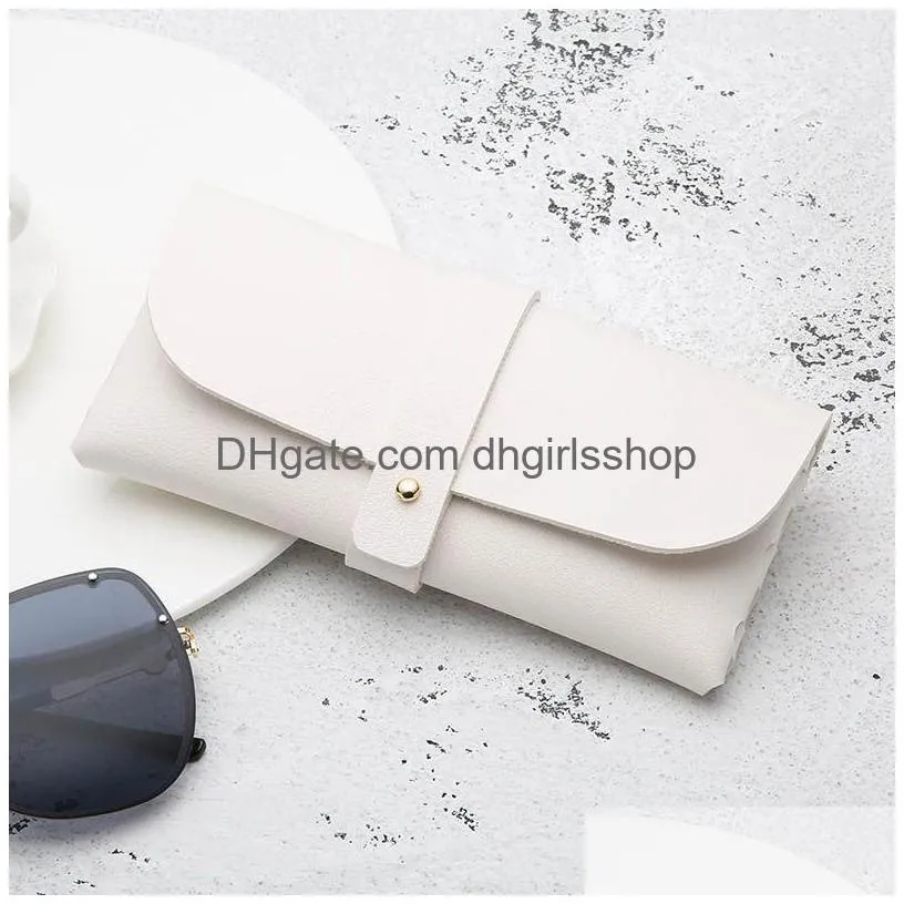 portable pu leather sun glasses bag fashion women sunglasses case pvc hand made box 5 colors wholesale