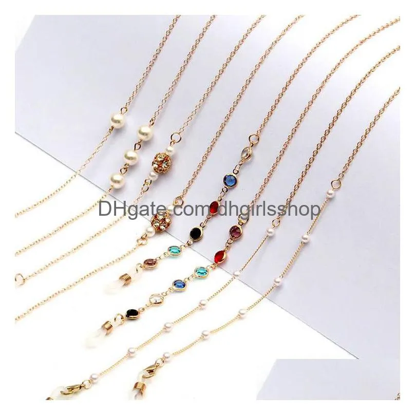 multiple styles design luxurious eyeglasses chains 70cm length chain with different charms 40 options mixed wholesale