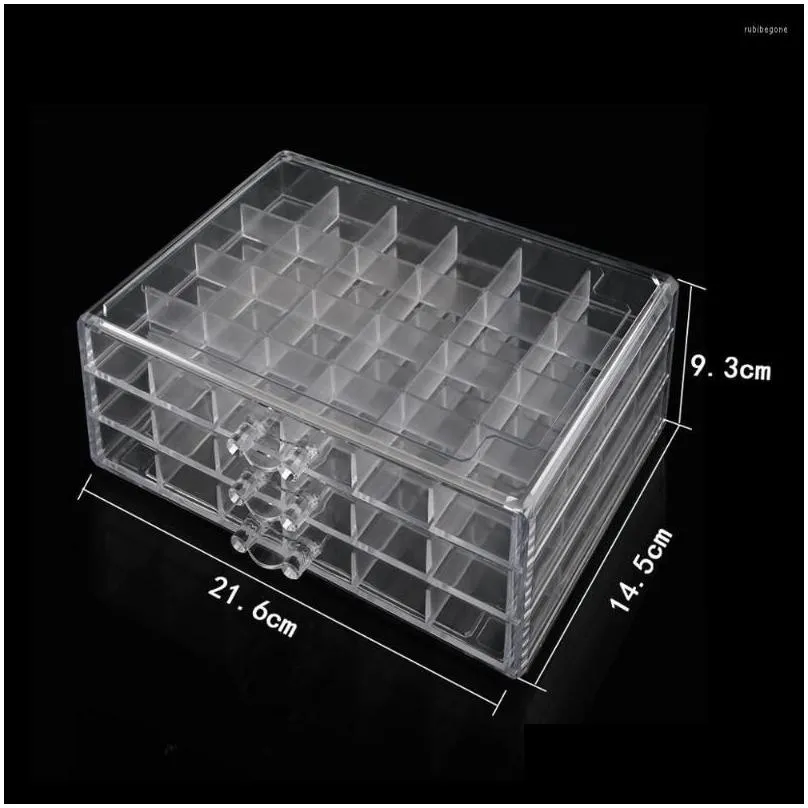 storage boxes 120/72 grids nail art decoration accessories clear box rhinestones crystal manicure tool display rack drawer case