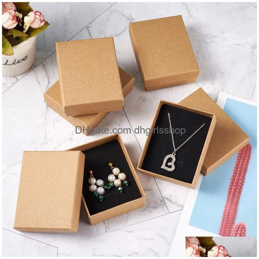 jewelry boxes 12pcs cardboard jewelry set gift box ring necklace bracelets earring gift packaging boxes with sponge inside rectangle