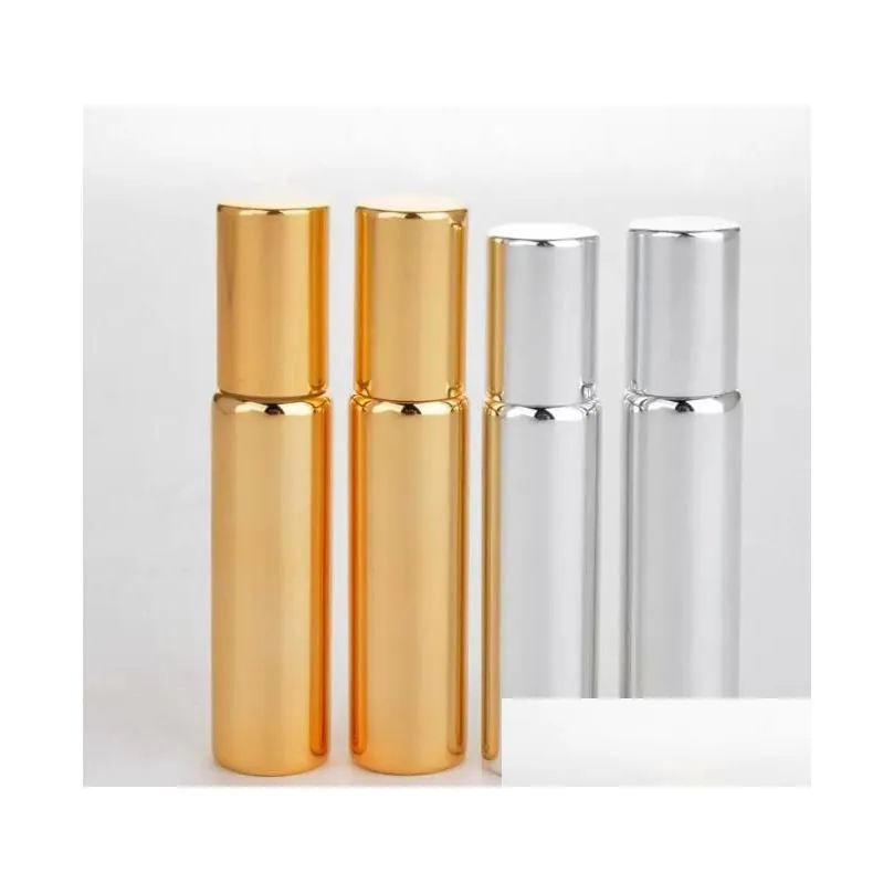 wholesale refillable glass roll on bottles  oil perfume bottle jars with stainless steel roller balls for travel
