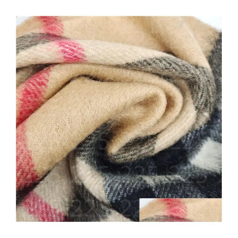 winter 100% cashmere designer scarf high-end soft thick fashion mens and womens luxury scarves unisex classic check big plaid shawls imitation 11