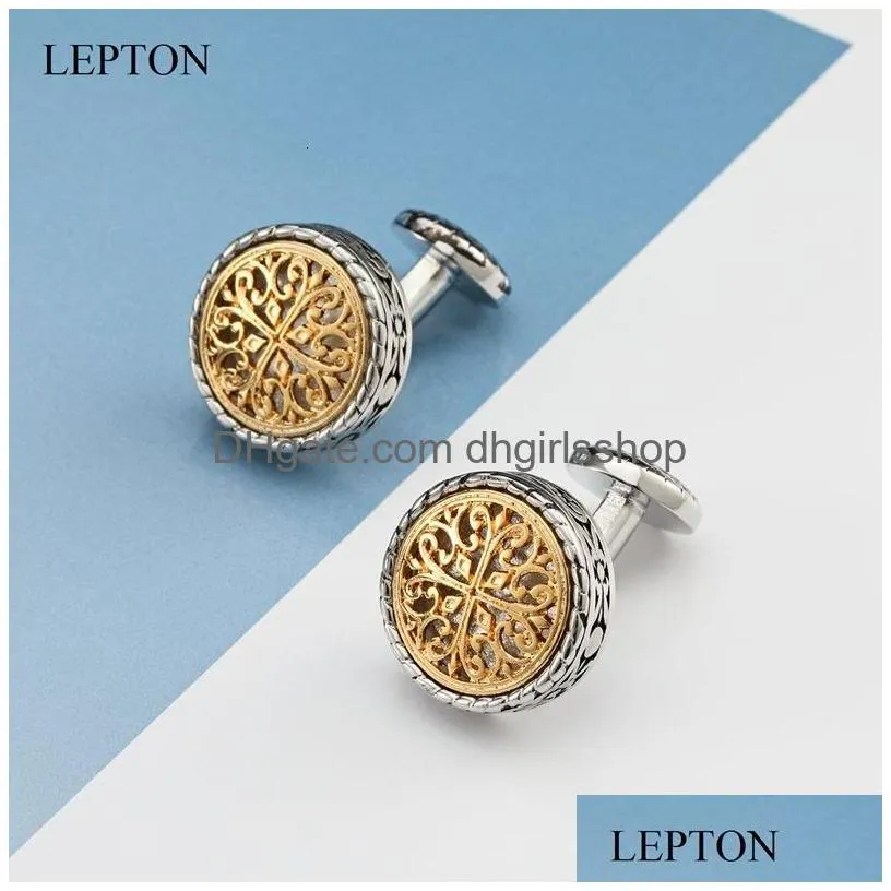 cuff links lepton vintage cufflinks for mens gold silver color baroque whale back closure cuff links wedding business cufflink gemelos