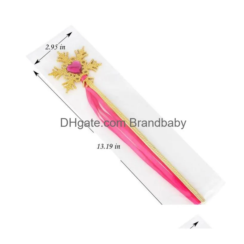 fairy gold snowflake ribbons wand streamers xmas wedding party cos princess gem sticks magic wands confetti kids birthday favors