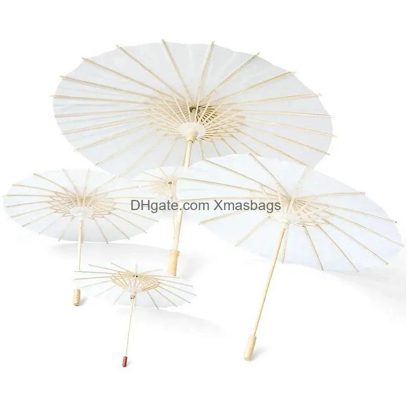 60cm diy blank bamboo papers umbrella craft oiled paper umbrellas blank painting bride wedding childrens painting graffiti