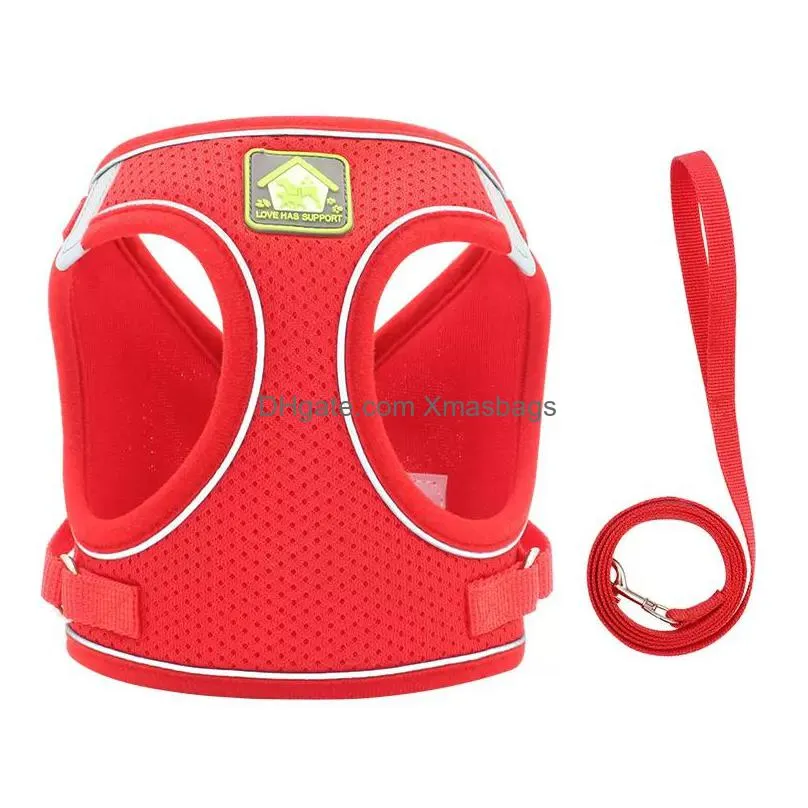 pets chest harness vest style dog leashes reflective and breathable dogs rope pet supplies 6 colors