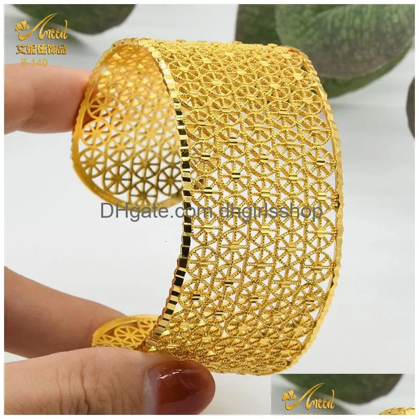 bangle dubai flowers shape bangle for women 24k gold color bracelets jewelry ethiopian arabic african trendy bangles designer jewelrie