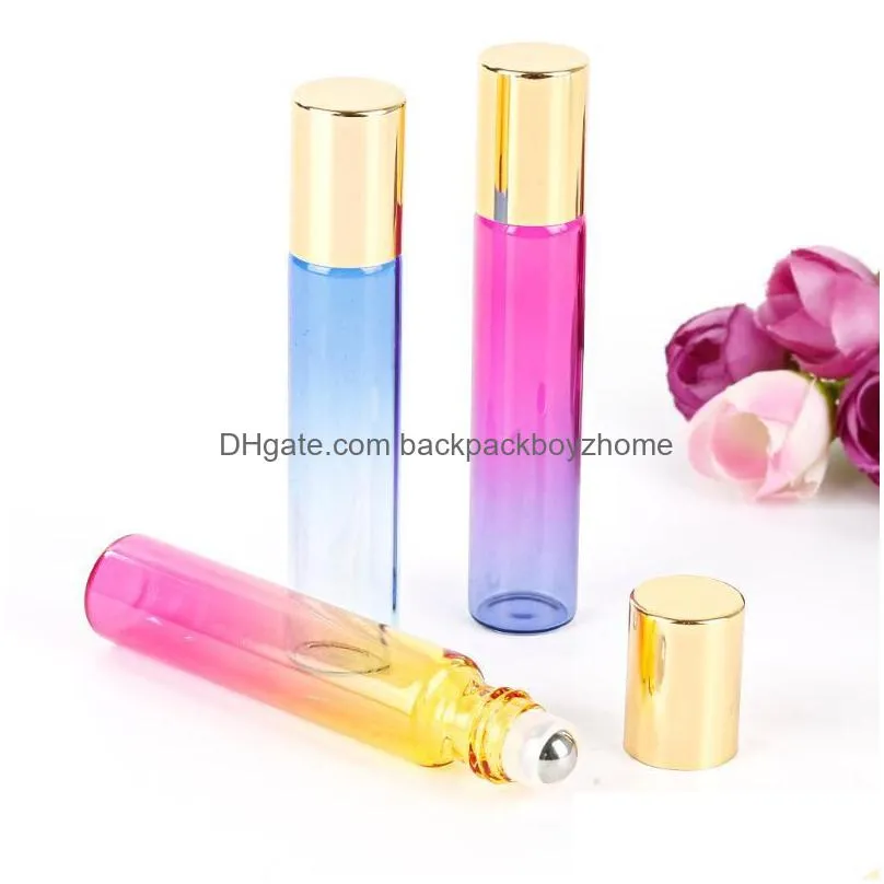 storage bottles & jars 2/5pcs 10ml roller ball bottle essential glass oil travel empty refillable liquid containers skin care tools