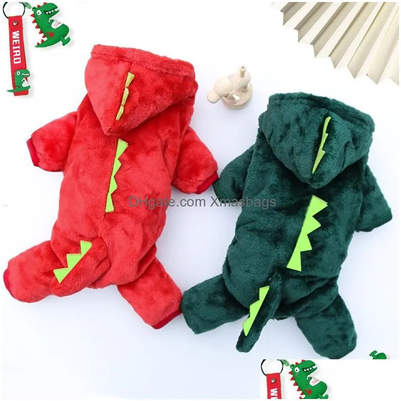 dog apparel autumn and winter warm four-legged feet small medium-sized dogs and cats dinosaurs transformed into clothing supplies 1107