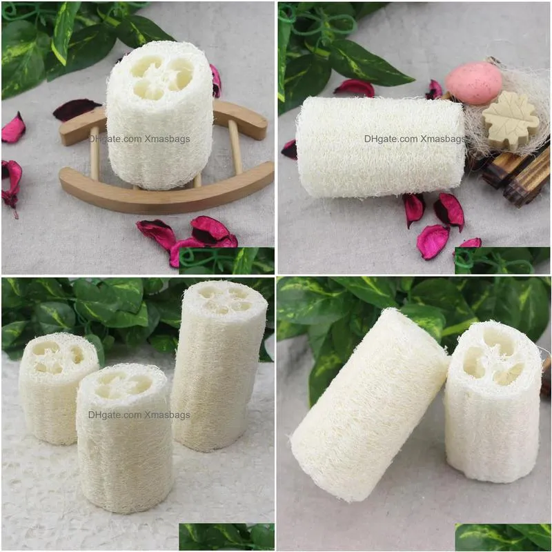 5 inches natural flatten loofah dish cleaning brush dishwashing ball washing-up loofah sponge bath shower tool