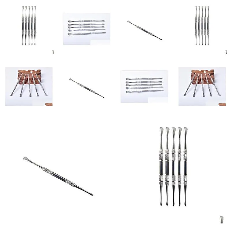 stainless steel carving tool concentrate dab wax pen dabber double-sided spear point smoother scoop clay sculpting tools