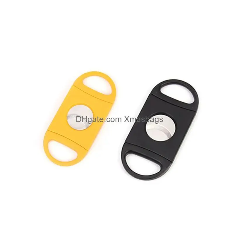 plastic cigar knife portable manual cigar cutter household smoking accessories 3 colors