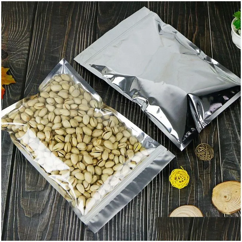 wholesale 100pcs a lot aluminum foil reclosable zipper bag plastic food storage bags smell proof pouch package