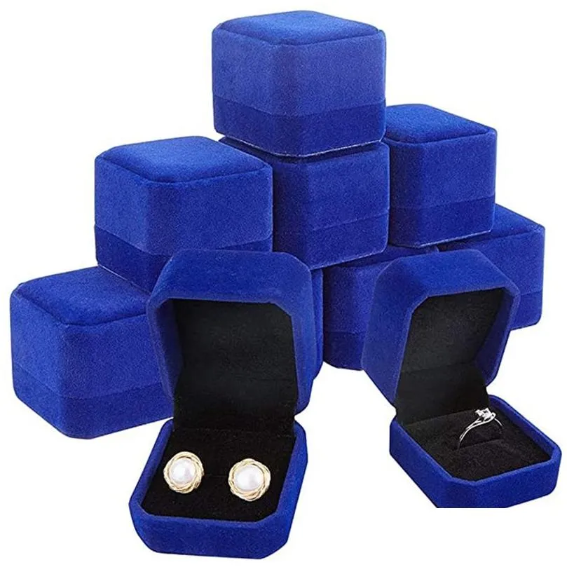 square ring retail box wedding jewellery earring holder protable storage cases engagement gift packing boxes for jewelry