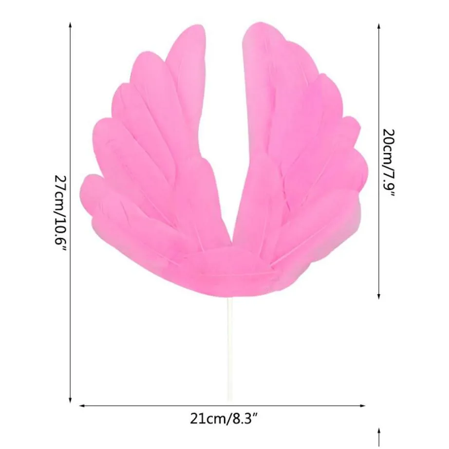 angel wings cake topper wedding cupcake cake flag party decoration happy birthday cakes insert baking decor n feather wing