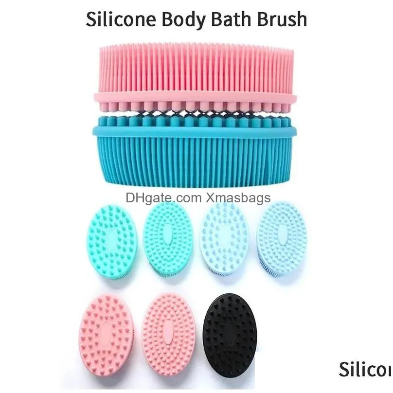 silicone body brush baby shower sponge dry massager bath towel for body bast silicone body scrubber back scrubber 0215