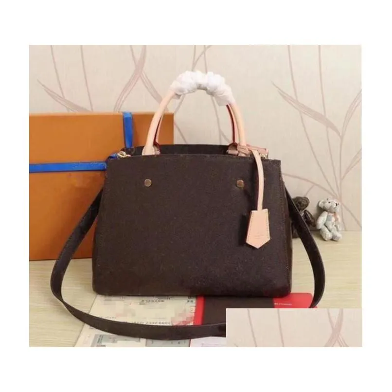 luxury designer handbags genuine leather handbags bags purses high quality ladies shoulder bag cross body brown flower 41055 41056 41057 louiseity bags