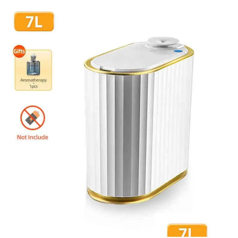 aromatherapy smart trash can bathroom toilet desktop sensor garbage bin with air freshener car 211229