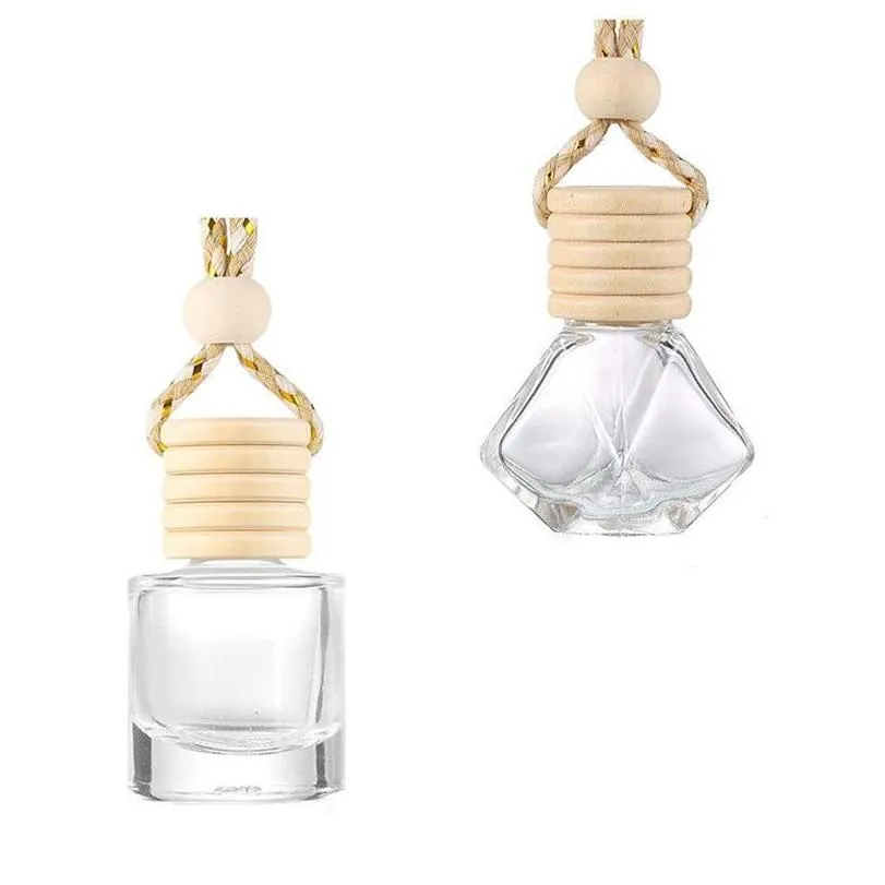 wholesale car hanging perfume bottle pendant air freshener diffuser empty glass bottles for  oils ornaments