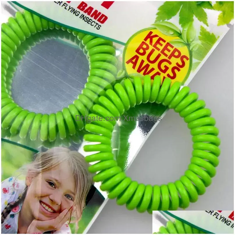 stock mosquito repellent control bracelet elastic coil spiral hand wrist band telephone ring chain anti-mosquito bracelets pest