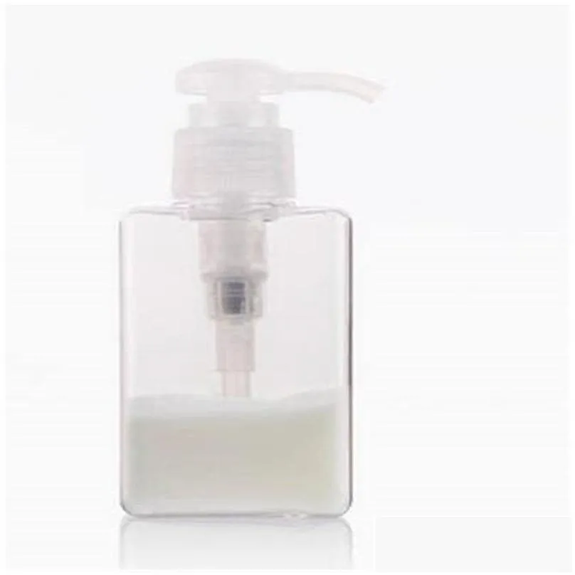 wholesale 100ml square petg bottle refillable container for cosmetic makeup lotion shampoo soap home bathroom storage container