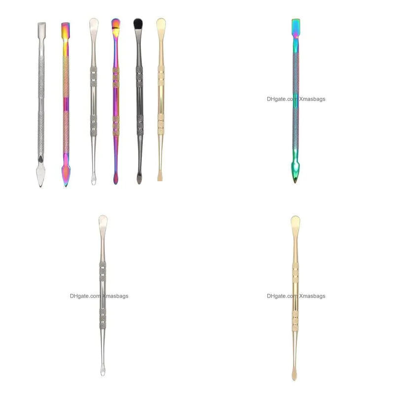 6 styles glass dabber tools color smoking dab cap for wax oil tobacco quartz banger nails glass water bongs