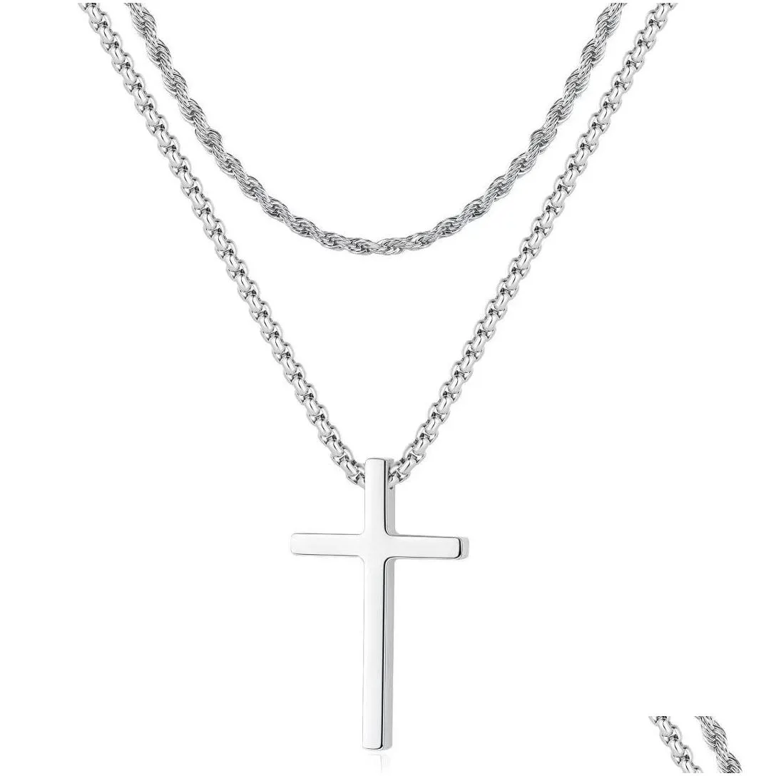 pendant necklaces small cross for women simated diamond dainty necklace cubic zirconia drop delivery 2022 bdejewelry amlcm