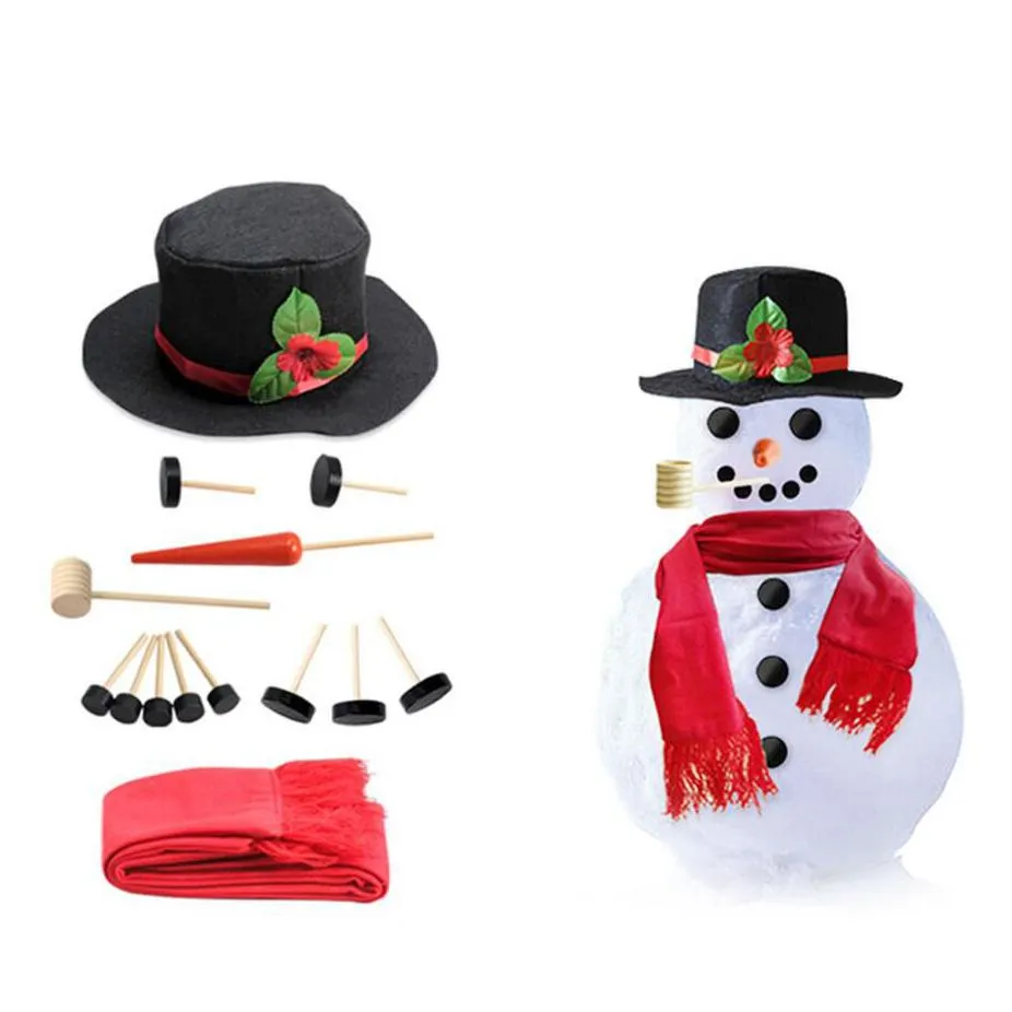 16 pcs/set winter party kids toys diy snowman making decorating dressing kit christmas holiday decoration gift make a snowman tools